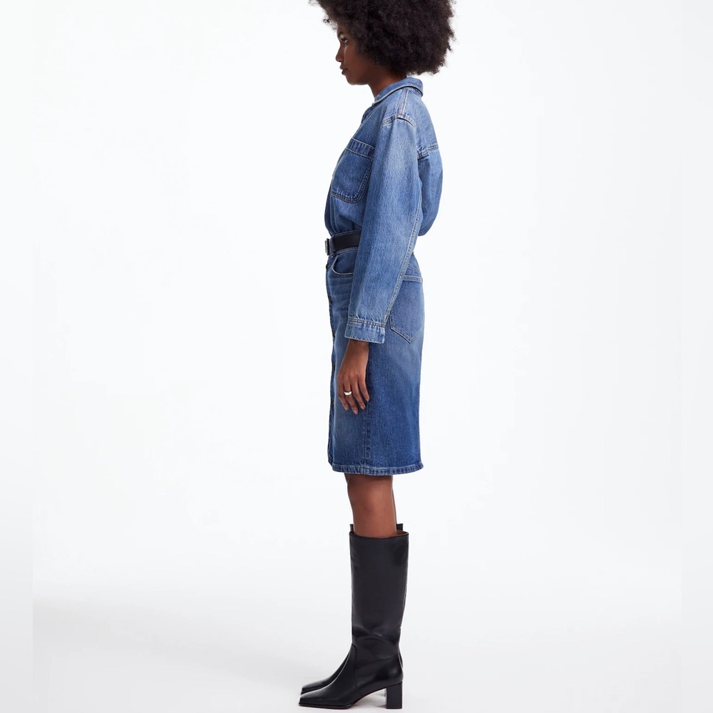 Madewell - Denim Button-Front Midi Skirt - Picture 4 of 9
